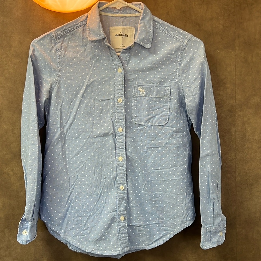 abercrombie Kids Girls Button Up Collared Shirt, Size Medium